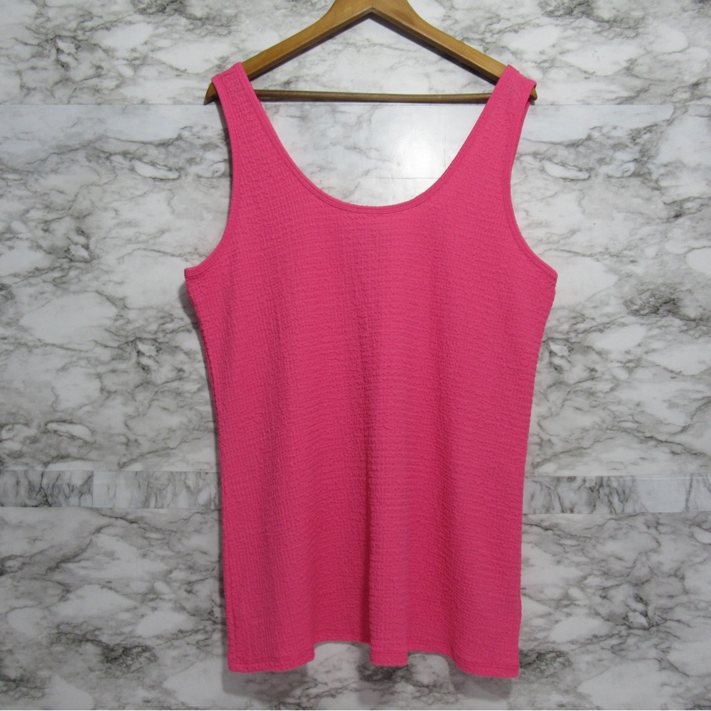 Torrid Pink Knit Smocked Double Scoop Neck Tank Top Plus Size 3X